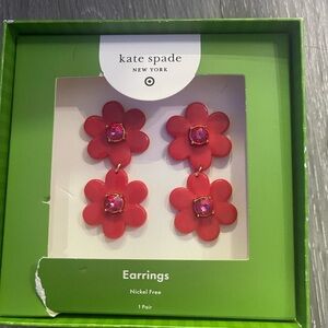 Kate Spade Kids Red Floral Earrings